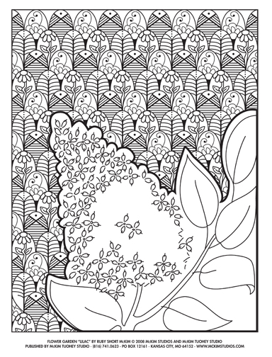 Designs Worth Coloring:Flower Garden #1 - Lilac