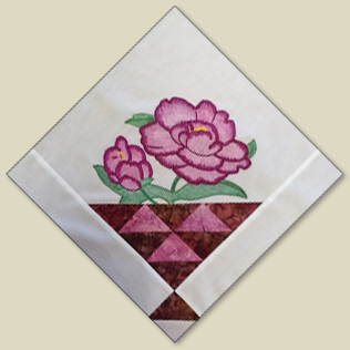 Sample Embroidery with Crayon Block